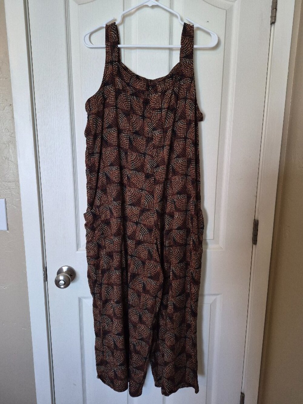Brown and Black Geometric Patterned Jumpsuit - Westbound